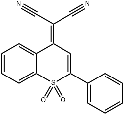 (2-PHENYLBENZO[5,6-B]-4H-THIOPYRAN-4-YLIDENE)-PROPANEDINITRIL-1,1-DIOXIDE 结构式