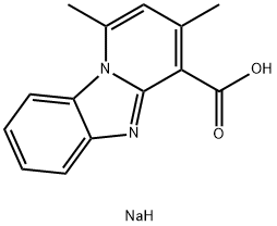 1,3-Dimethylpyrido[1,2-a]benzimidazole-4-carboxylic acid sodium salt 结构式