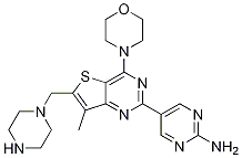 5-(7-Methyl-4-Morpholino-6-(piperazin-1-ylMethyl)thieno[3,2-d]pyriMidin-2-yl)pyriMidin-2-aMine 结构式