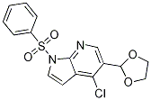 4-氯-5-(1,3-二氧戊环-2-基)-1-(苯磺酰基)-1H-吡咯并[2,3-B]吡啶 结构式