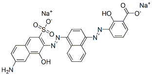 (5E)-5-[[4-[(2Z)-2-(7-氨基-1-氧代-3-磺酸萘-2-亚基)肼基]萘-1-基]亚肼基]-6-氧代环己-1,3-二烯-1-羧酸二钠 结构式