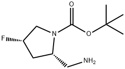 (2S,4S)-2-(氨基甲基)-4-氟吡咯烷-1-羧酸叔丁酯 结构式