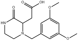[1-(3,5-dimethoxybenzyl)-3-oxo-2-piperazinyl]acetic acid 结构式