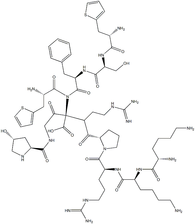 LYS-LYS-(HYP3,Β-(2-THIENYL)-ALA5·8,D-PHE7)-BRADYKININ 结构式