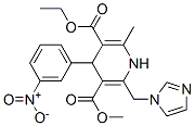 ethyl methyl 2-(imidazol-1-ylmethyl)-6-methyl-4-(3-nitrophenyl)-1,4-di hydropyridine-3,5-dicarboxylate 结构式