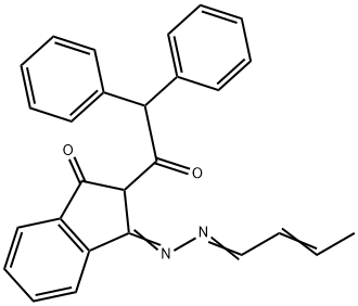 3-(2-亚丁烯基-腙基)-2-二苯基乙酰基-茚满-1-酮 结构式