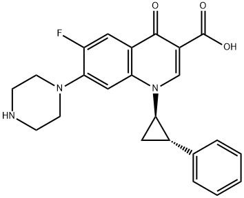 6-fluoro-7-(1-piperazinyl)-1-(2'-phenyl-1'-cyclopropyl)-1,4-dihydro-4-oxoquinoline-3-carboxylic acid 结构式