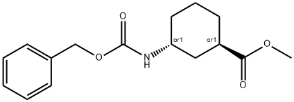 甲基 反式-3-(苄氧羰基氨基)环己烷甲酸酯 结构式