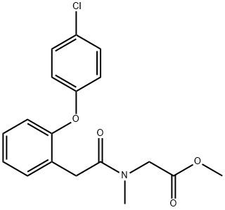 N-(2-(2-(4-氯苯氧基)苯基)乙酰基)-N-甲基甘氨酸甲酯 结构式