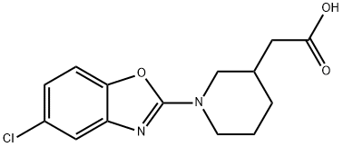 [1-(5-chloro-1,3-benzoxazol-2-yl)piperidin-3-yl]acetic acid 结构式