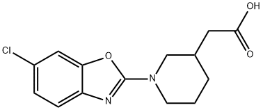 2-(1-(6-氯苯并[D]噁唑-2-基)哌啶-3-基)乙酸 结构式