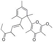 (+)-2-Methoxy-3,5-dimethyl-6-[1,3,5-trimethyl-2-[1,3-dimethyl-4-oxo-1-hexenyl]-3,5-cyclohexadien-1-yl]-4H-pyran-4-one 结构式