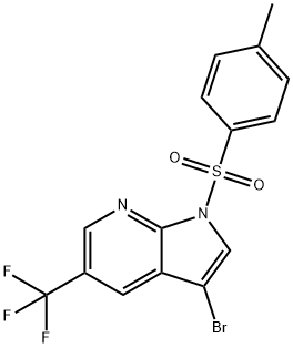 3-溴-1-对甲苯磺酰基-5-(三氟甲基)-7-氮杂吲哚 结构式