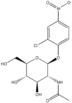 2-氯-4-硝基苯基 2-(乙酰氨基)-2-脱氧-BETA-吡喃葡萄糖苷 结构式