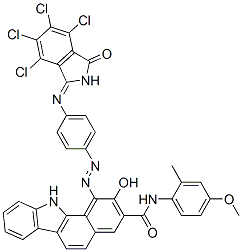 1-[[4-[(4,5,6,7-Tetrachloro-3-oxo-isoindoline-1-ylidene)amino]phenyl]azo]-2-hydro xy-N-(4-methoxy-2-methylphenyl)-11H-benzo[a]carbazole-3-carboxamide 结构式