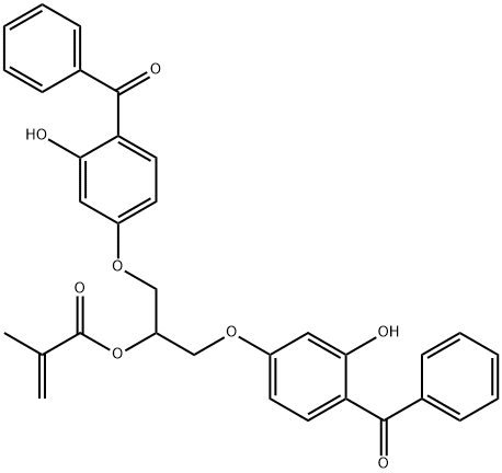 1,3-二(4-苯甲酰基-3-羟基苯氧基)丙-2-基甲基丙烯酸酯 结构式