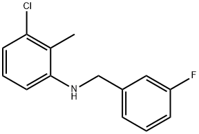 3-氯-N-(3-氟苄基)-2-甲基苯胺 结构式