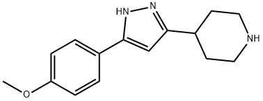 4-(5-(4-甲氧基苯基)-1H-吡唑-3-基)哌啶 结构式