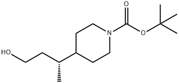 4-((R)-3-羟基-1-甲基丙基)哌啶-1-羧酸叔丁酯 结构式