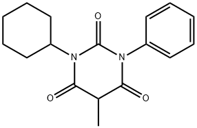 1-Cyclohexyl-5-methyl-3-phenylbarbituric acid 结构式