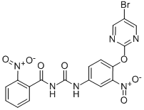 N-(((4-((5-Bromo-2-pyrimidinyl)oxy)-3-nitrophenyl)amino)carbonyl)-2-ni trobenzamide 结构式