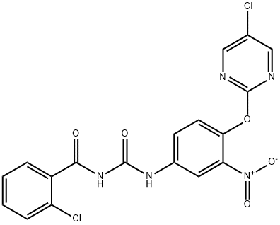 2-chloro-N-[[4-(5-chloropyrimidin-2-yl)oxy-3-nitro-phenyl]carbamoyl]be nzamide 结构式