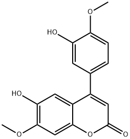 4-(3-Hydroxy-4-methoxyphenyl)-6-hydroxy-7-methoxy-2H-1-benzopyran-2-one 结构式