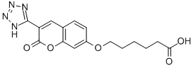 6-((2-Oxo-3-(1H-tetrazol-5-yl)-2H-1-benzopyran-7-yl)oxy)hexanoic acid 结构式