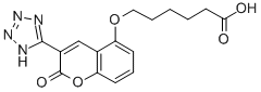 Hexanoic acid, 6-((2-oxo-3-(1H-tetrazol-5-yl)-2H-1-benzopyran-5-yl)oxy )- 结构式