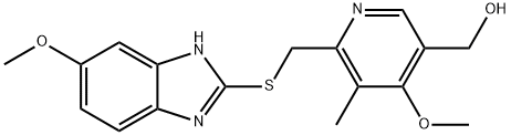 4-甲氧基-6-[[(6-甲氧基-1H-苯并咪唑-2-基)硫基]甲基]-5-甲基-3-吡啶甲醇 结构式