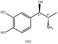 4-[(1R,2S)-2-氨基-1-羟基丙基]-1,2-苯二酚盐酸盐(1:1) 结构式