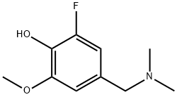 4-(二甲氨基甲基)-6-氟-2-甲氧基苯酚 结构式