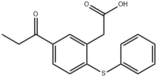 2-苯硫基-5-丙酰基苯基乙酸 结构式