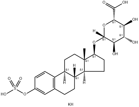 beta-雌甾酚二醇-3-硫酸酯-17-葡糖苷酸二钾盐 结构式