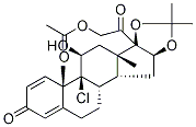 (11BETA,16ALPHA)-21-(乙酰氧基)-9-氯-11-羟基-16,17-[(1-甲基亚乙基)二(氧基)]-孕甾-1,4-二烯-3,20-二酮 结构式