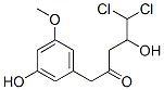 (+)-5,5-Dichloro-4-hydroxy-1-(3-hydroxy-5-methoxyphenyl)-2-pentanone 结构式