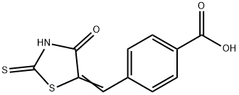 4-[(E)-(4-氧代-2-硫代-四氢噻唑-5-基亚甲基)甲基]苯甲酸 结构式