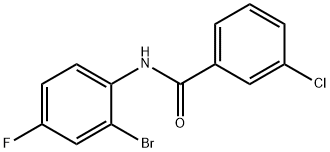 N-(2-溴-4-氟苯)-3-氯苯甲酰胺 结构式