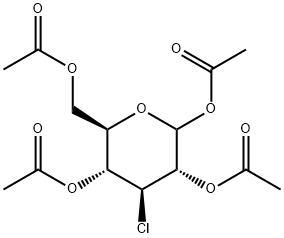 3-氯-3-脱氧-D-吡喃葡萄糖四乙酸酯 结构式