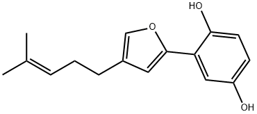 2-[4-(4-Methyl-3-pentenyl)-2-furanyl]-1,4-benzenediol 结构式