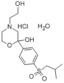 4-Morpholineethanol, 2-hydroxy-2-(p-(isobutylsulfonyl)phenyl)-, hydroc hloride, hydrate 结构式