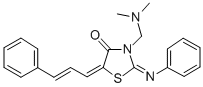 3-((Dimethylamino)methyl)-5-cinnamylidene-2-(phenylimino)-4-thiazolidi none 结构式