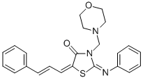 3-(Morpholinomethyl)-2-(phenylimino)-5-cinnamylidene-4-thiazolidinone 结构式