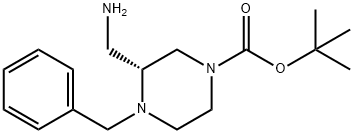 (3R)-3-(氨基甲基)-4-(苯基甲基)-1-哌嗪甲酸叔丁酯 结构式