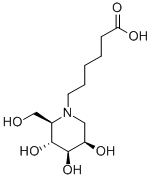 N-(5-羧基戊基) - 脱氧马诺吉霉素盐酸盐 结构式