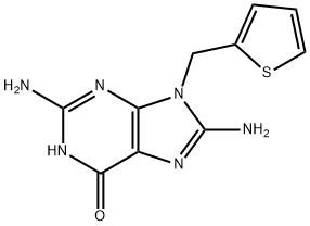 6H-Purin-6-one, 2,8-diamino-1,9-dihydro-9-(2-thienylmethyl)- 结构式