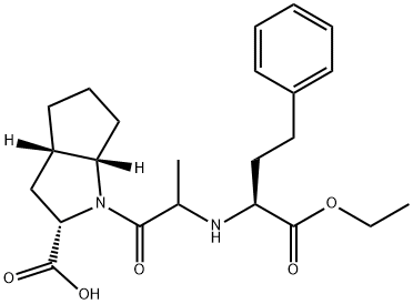 (2S,3AS,6AS)-1-[(1S)-2-[[(1R)-1-(乙氧羰基)-3-苯基丙基]氨基]-1-氧代丙基]八氢环戊二烯并[B]吡咯-2-羧酸 结构式