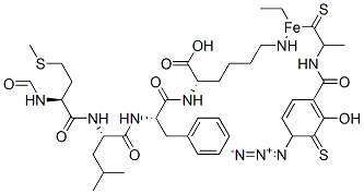 N-formyl-methionylleucyl-phenylalanyl-N(epsilon)-(2-(4-azidosalicylamido)ethyl-1,3'-dithiopropionyl)lysine 结构式