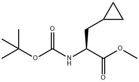 (S)-2-((叔丁氧基羰基)氨基)-3-环丙基丙酸甲酯 结构式