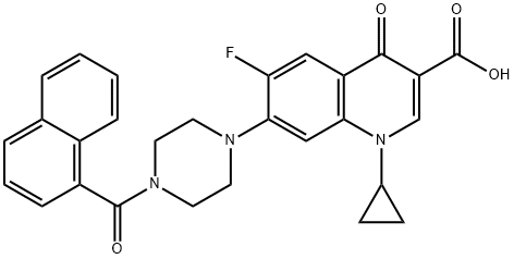 3-Quinolinecarboxylic acid, 1-cyclopropyl-6-fluoro-1,4-dihydro-7-[4-(1-naphthalenylcarbonyl)-1-piperazinyl]-4-oxo- 结构式